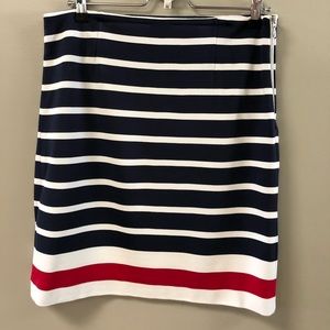 Nautical Stripe Knit Pencil Skirt